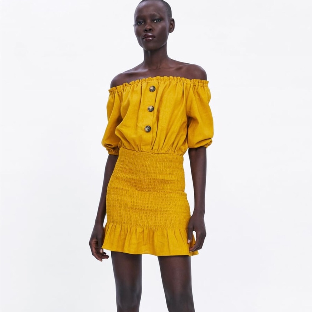 Zara mustard dress